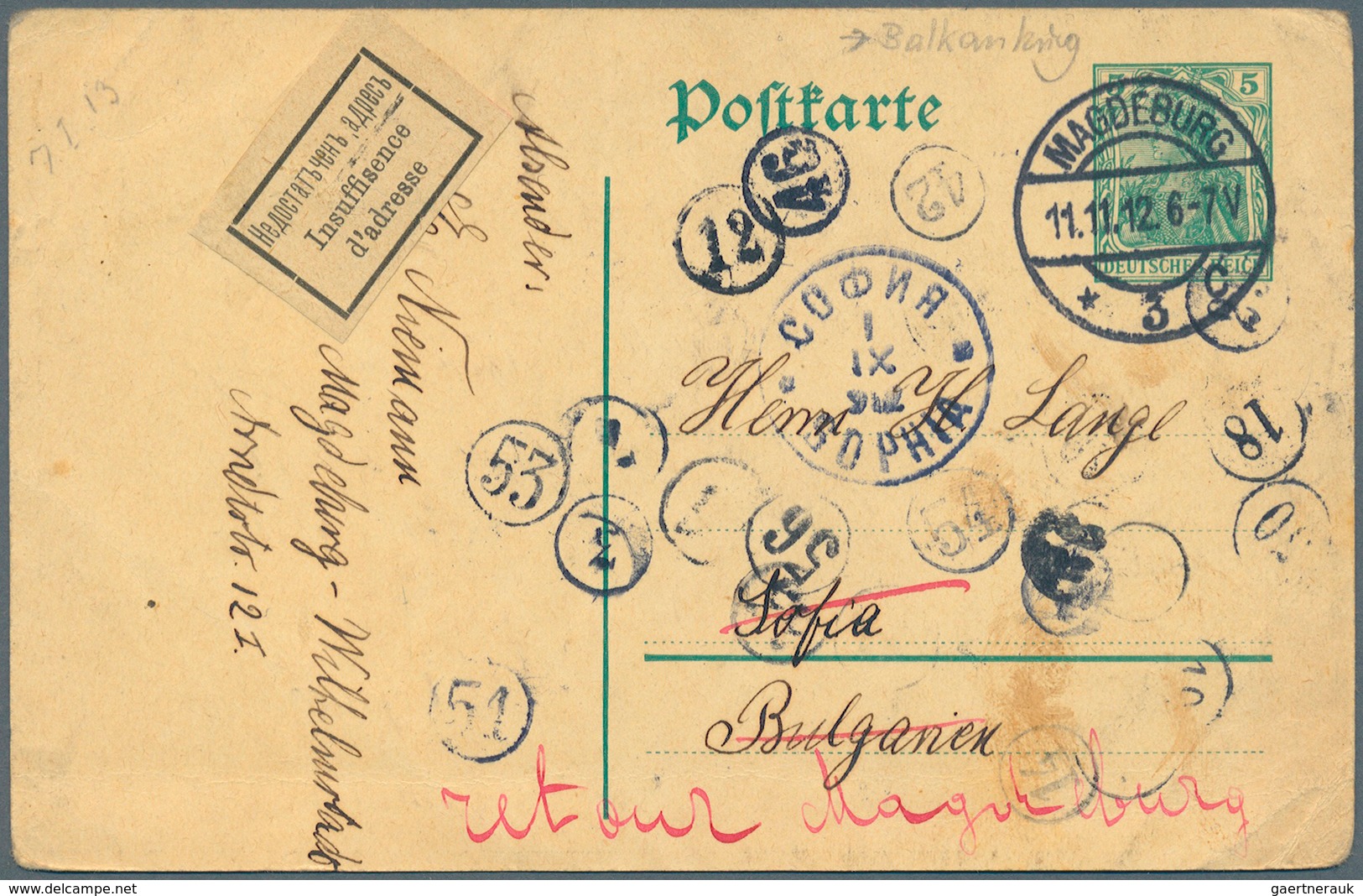 26196 Bulgarien: 1912/1916, Small Lot Starting With 11 Items From Bulgarian Occupation Of Turkey Like RODO - Lettres & Documents