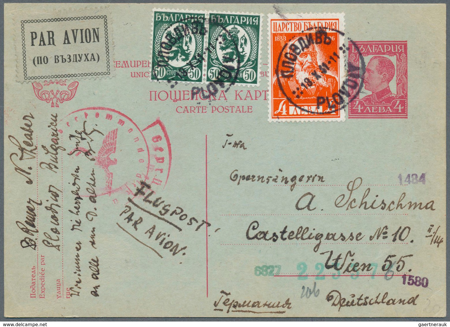 26199 Bulgarien: 1938/1944, group of apprx. 83 commercial covers/cards, many commemoratives, registered, c