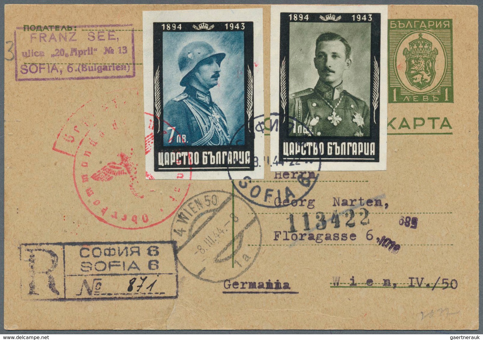 26199 Bulgarien: 1938/1944, group of apprx. 83 commercial covers/cards, many commemoratives, registered, c