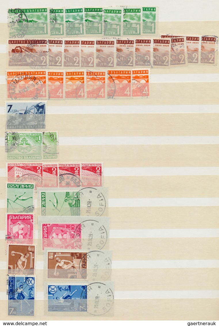 26200 Bulgarien: 1939/1942, Used Stock With Commemoratives, Airmails And Definitives, Also Three Attractiv - Lettres & Documents