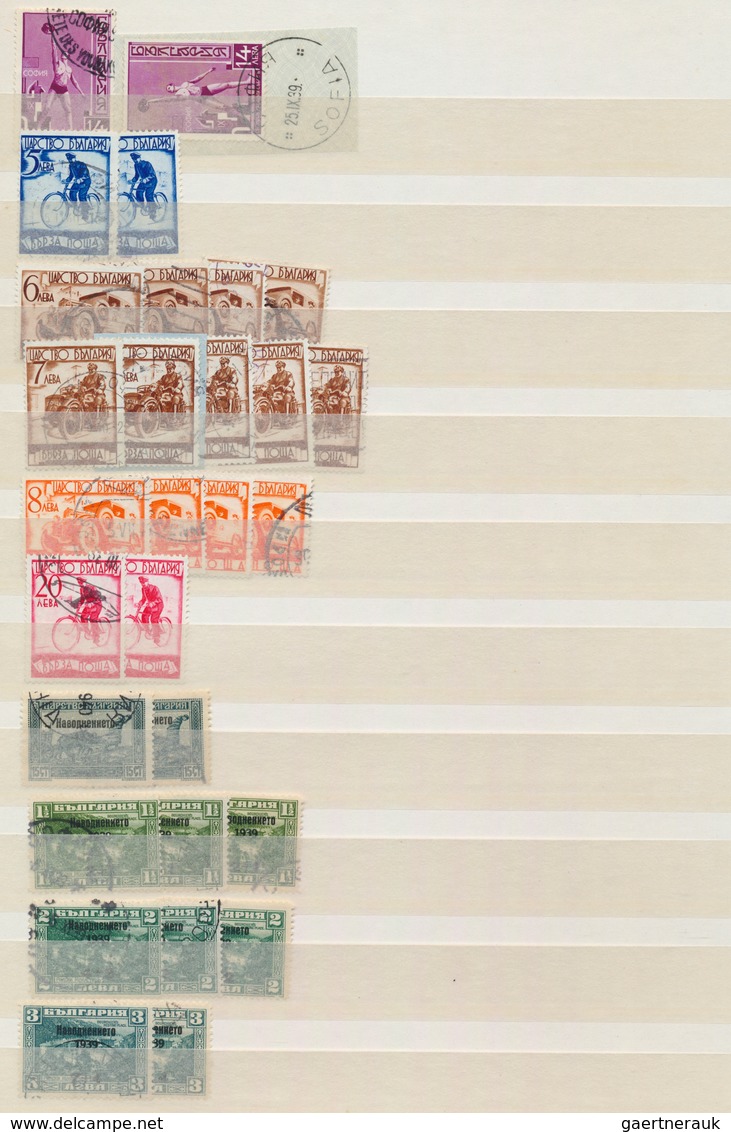 26200 Bulgarien: 1939/1942, Used Stock With Commemoratives, Airmails And Definitives, Also Three Attractiv - Lettres & Documents