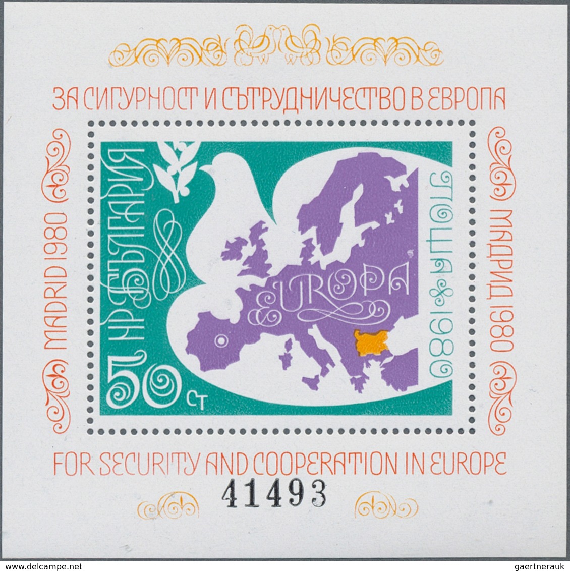 26203 Bulgarien: 1979/1985, Duplicated Lot With KSZE/CSCE Miniature Sheets Incl. Mi. Bl. 84 (40), Bl. 100 - Lettres & Documents