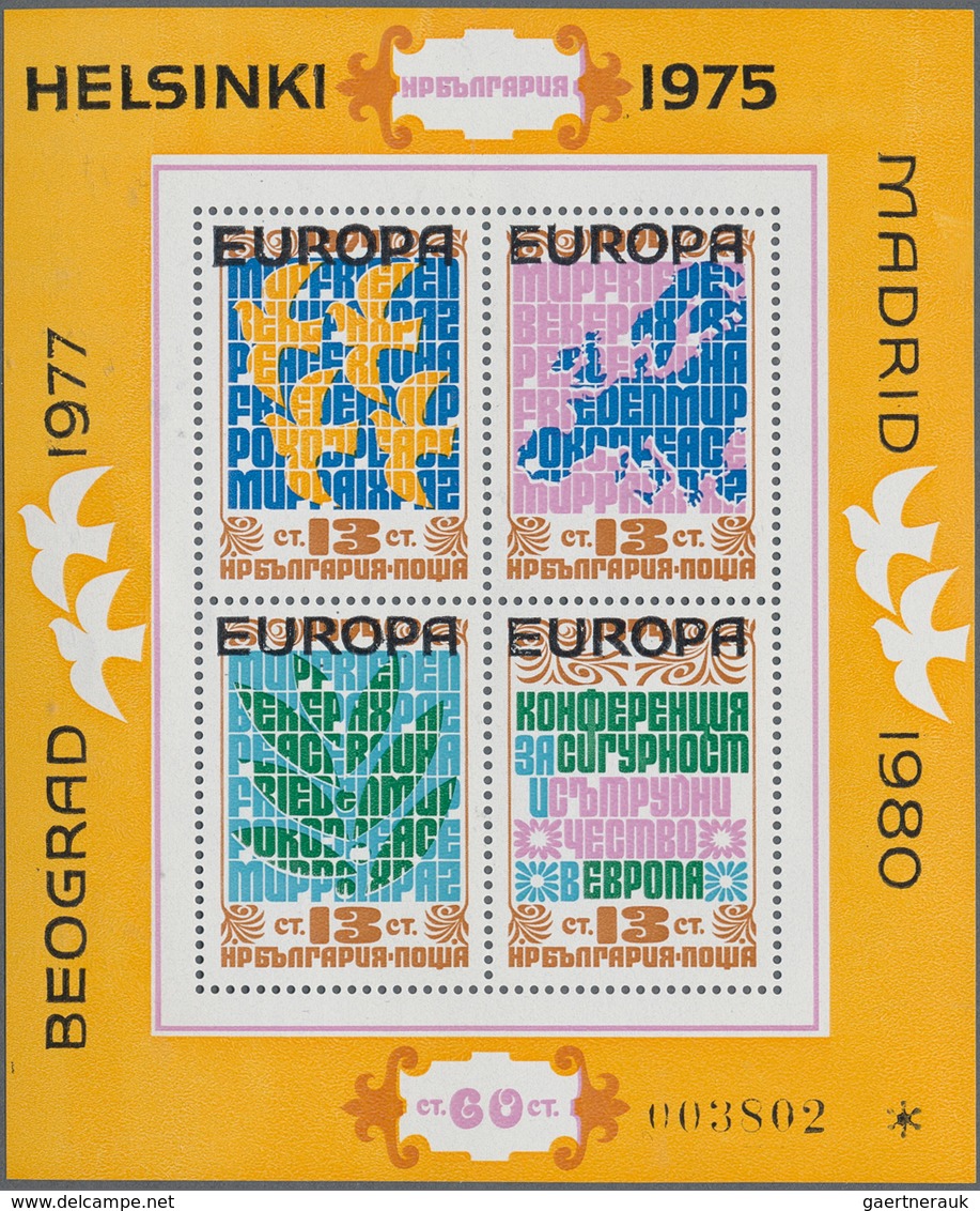 26203 Bulgarien: 1979/1985, Duplicated Lot With KSZE/CSCE Miniature Sheets Incl. Mi. Bl. 84 (40), Bl. 100 - Lettres & Documents