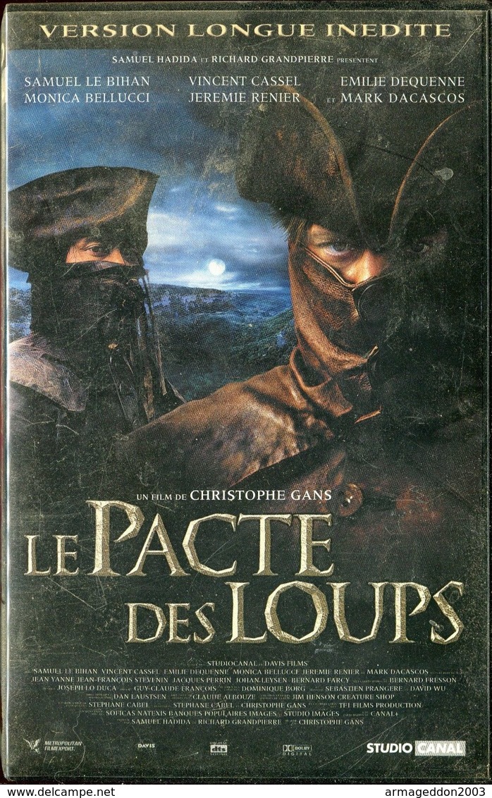 K7 VHS CASSETTE VIDEO - LE PACTE DES LOUPS VERSION LONGUE INEDITE - Actie, Avontuur