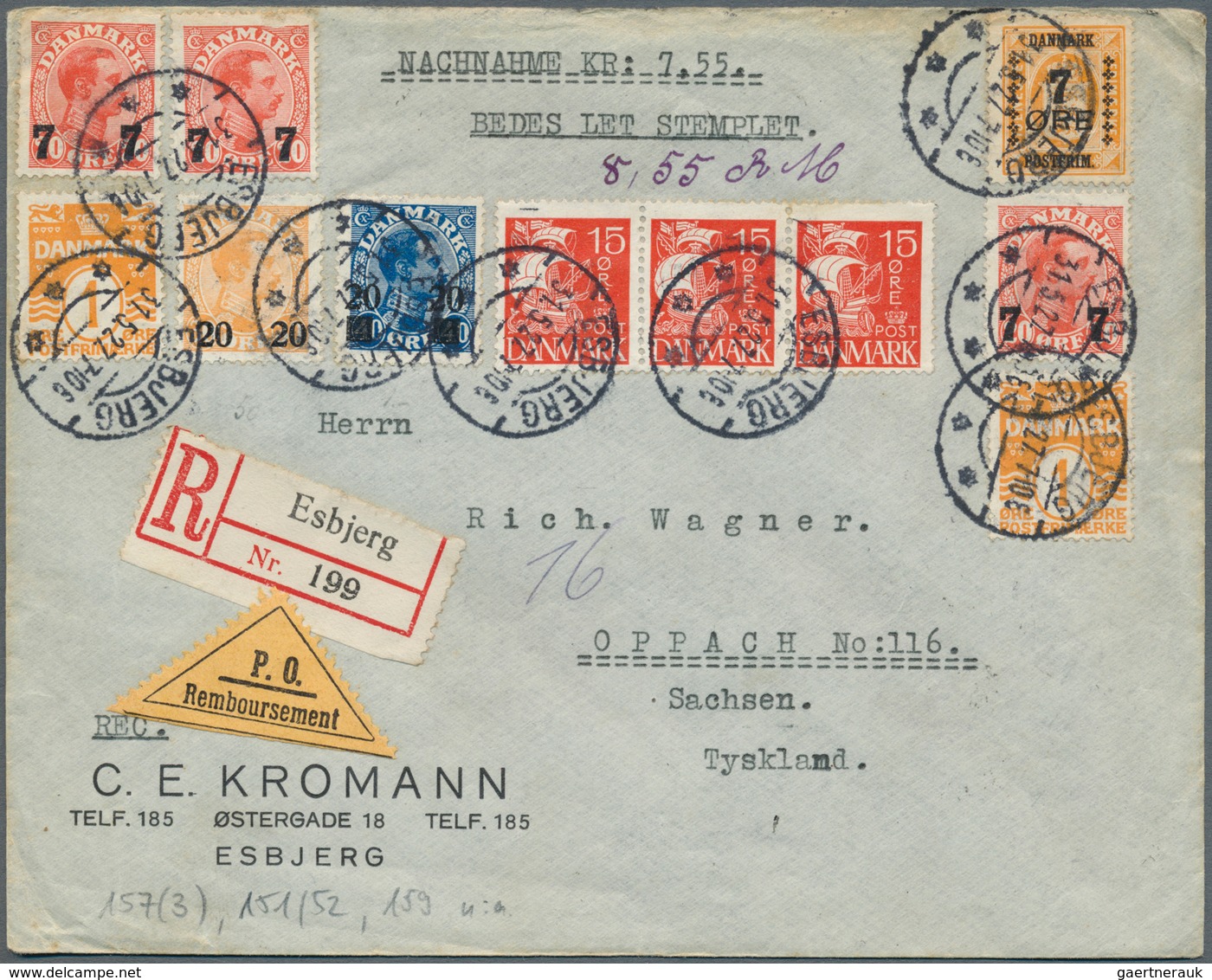 26217 Dänemark: 1835/1969, Sammlung von insgesamt ca. 110 Belegen und einigen losen Marken, angefangen mit