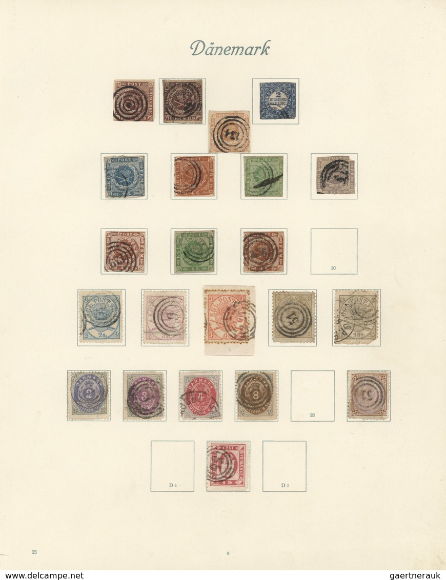 26221 Dänemark: 1851/1930, Used And Mint Collection On Ancient Album Pages, Partially Varied But Overall G - Lettres & Documents