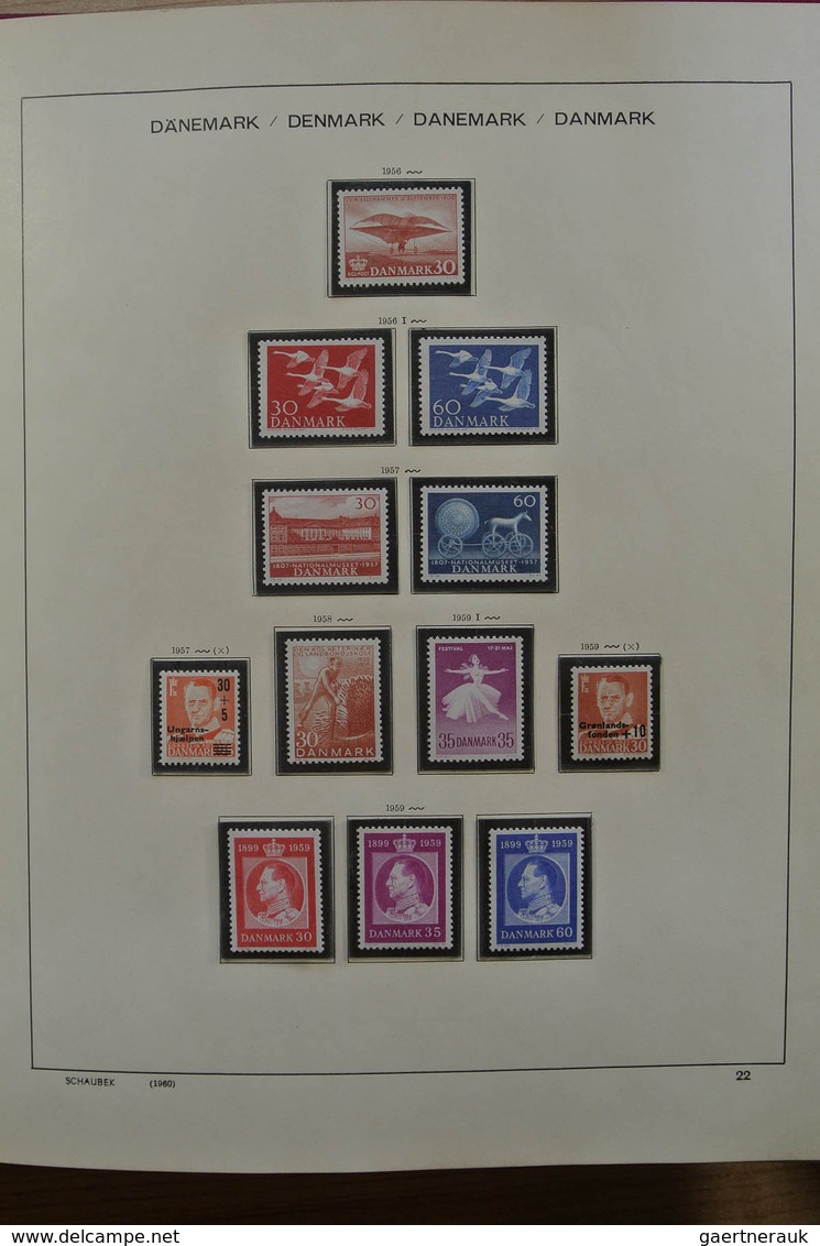 26223 Dänemark: 1854-1989. Well filled, partly double, MNH, mint hinged and used collection Denmark 1854-1