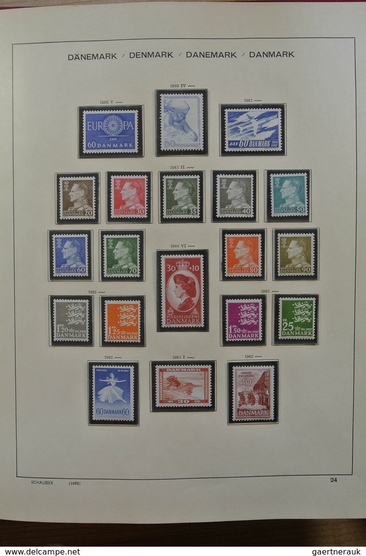 26223 Dänemark: 1854-1989. Well filled, partly double, MNH, mint hinged and used collection Denmark 1854-1