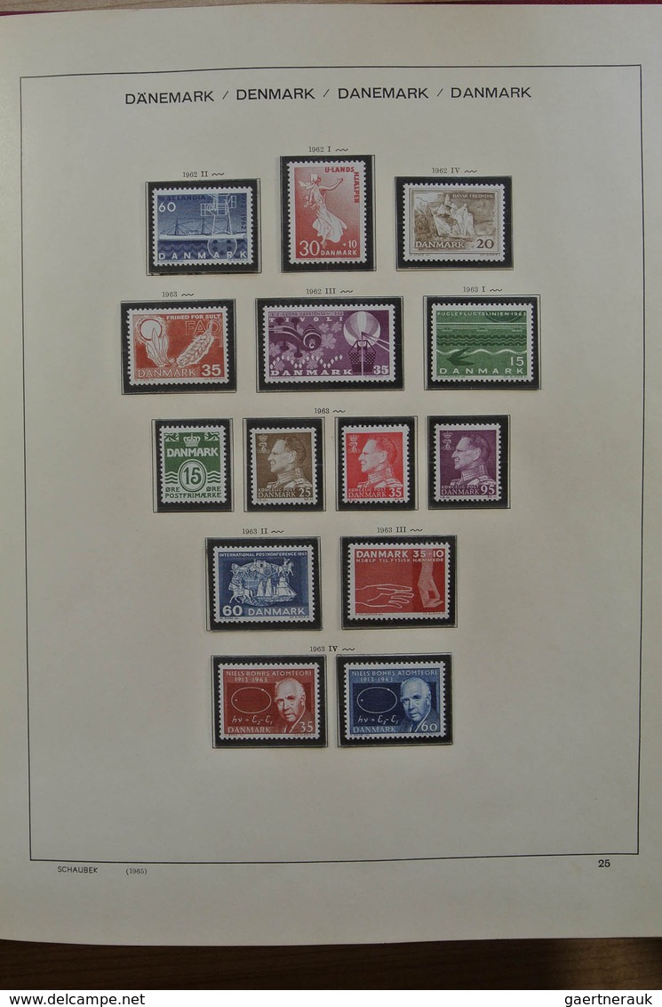 26223 Dänemark: 1854-1989. Well filled, partly double, MNH, mint hinged and used collection Denmark 1854-1