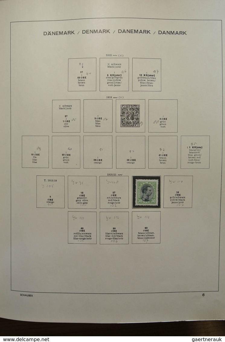 26223 Dänemark: 1854-1989. Well filled, partly double, MNH, mint hinged and used collection Denmark 1854-1