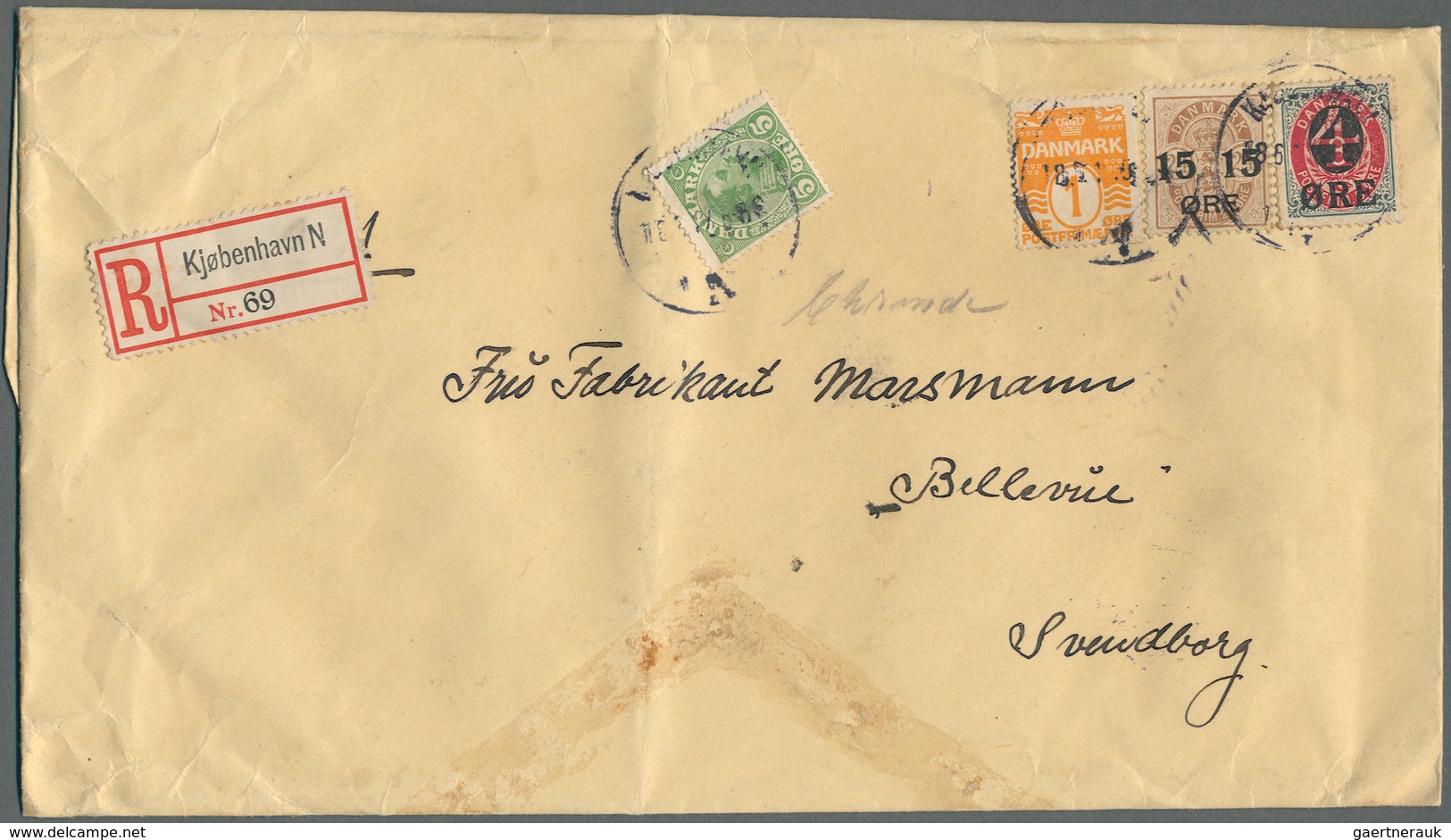 26229 Dänemark: 1866-1945 (meist), interresanter Posten von über 250 Belegen mit besseren Stempeln, sowie