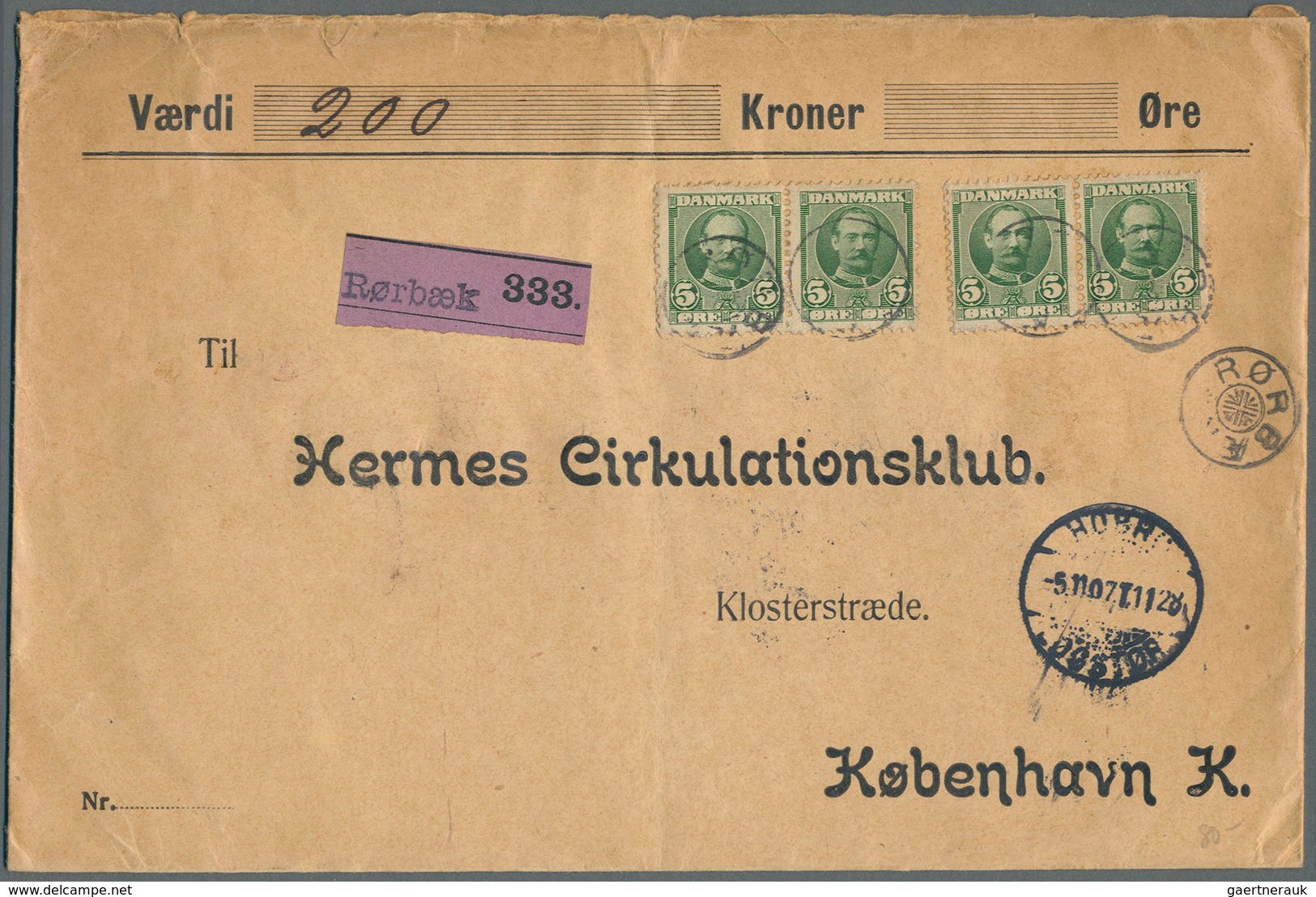 26229 Dänemark: 1866-1945 (meist), interresanter Posten von über 250 Belegen mit besseren Stempeln, sowie