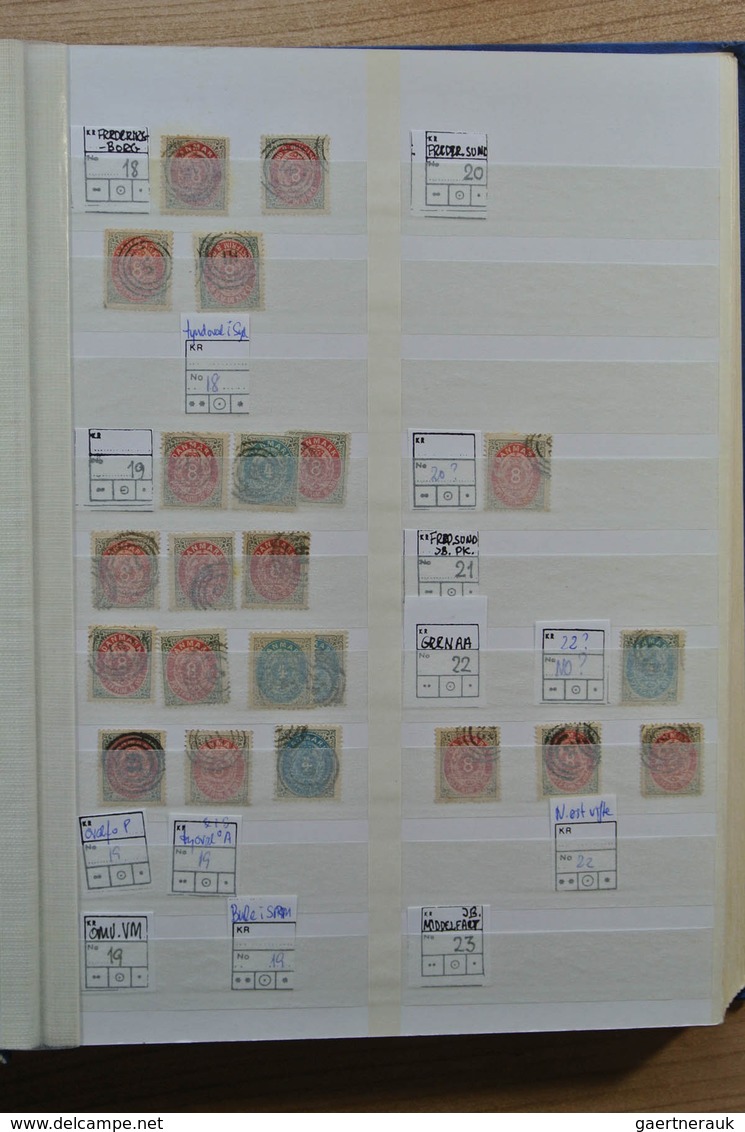 26231 Dänemark: ca. 1875. Collection of ca. 1000 numeral cancels of Denmark, mostly on the numeral stamps