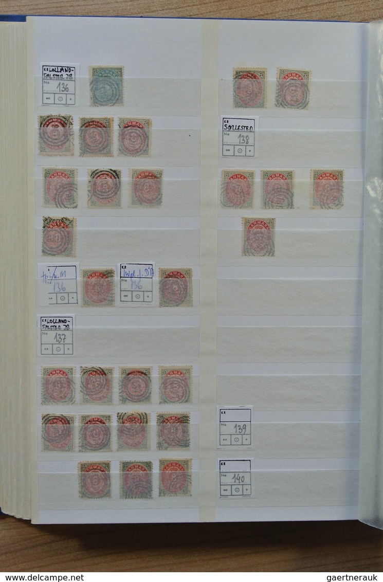 26231 Dänemark: ca. 1875. Collection of ca. 1000 numeral cancels of Denmark, mostly on the numeral stamps