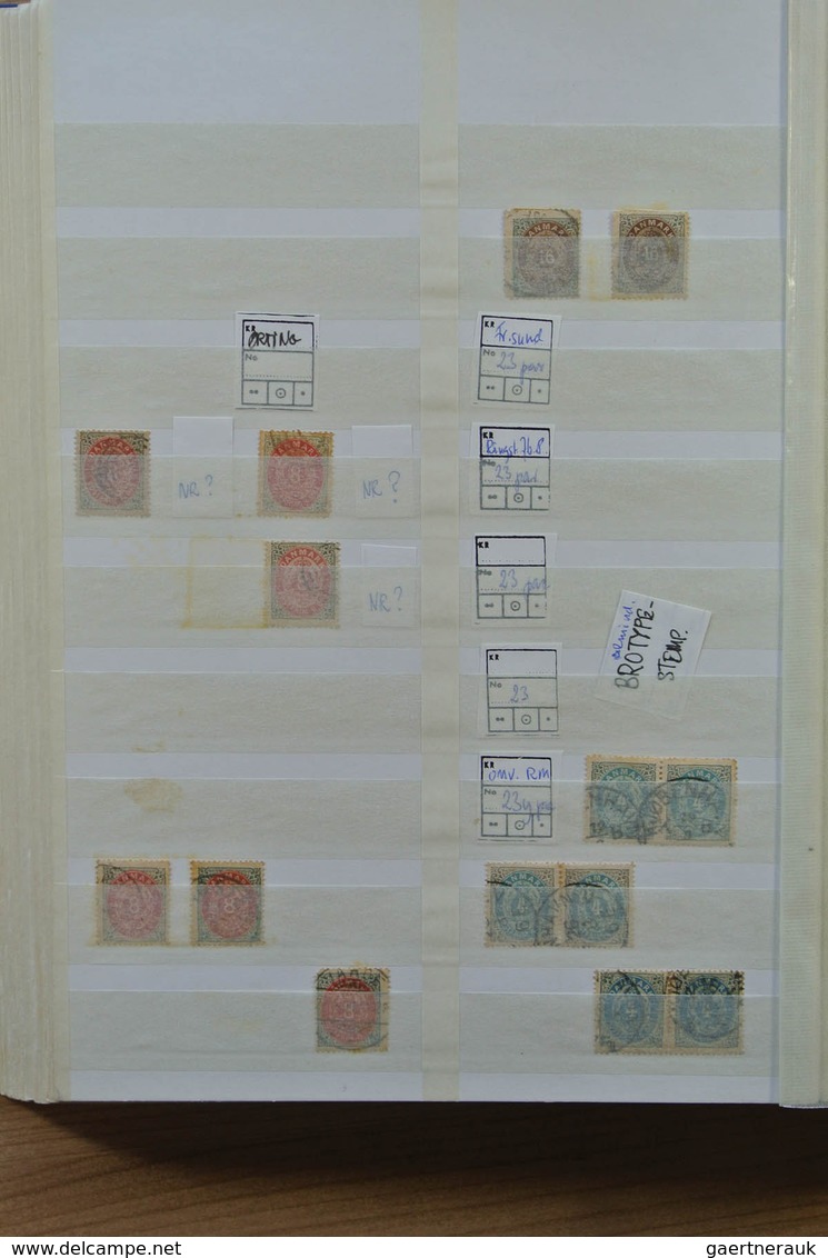 26231 Dänemark: ca. 1875. Collection of ca. 1000 numeral cancels of Denmark, mostly on the numeral stamps