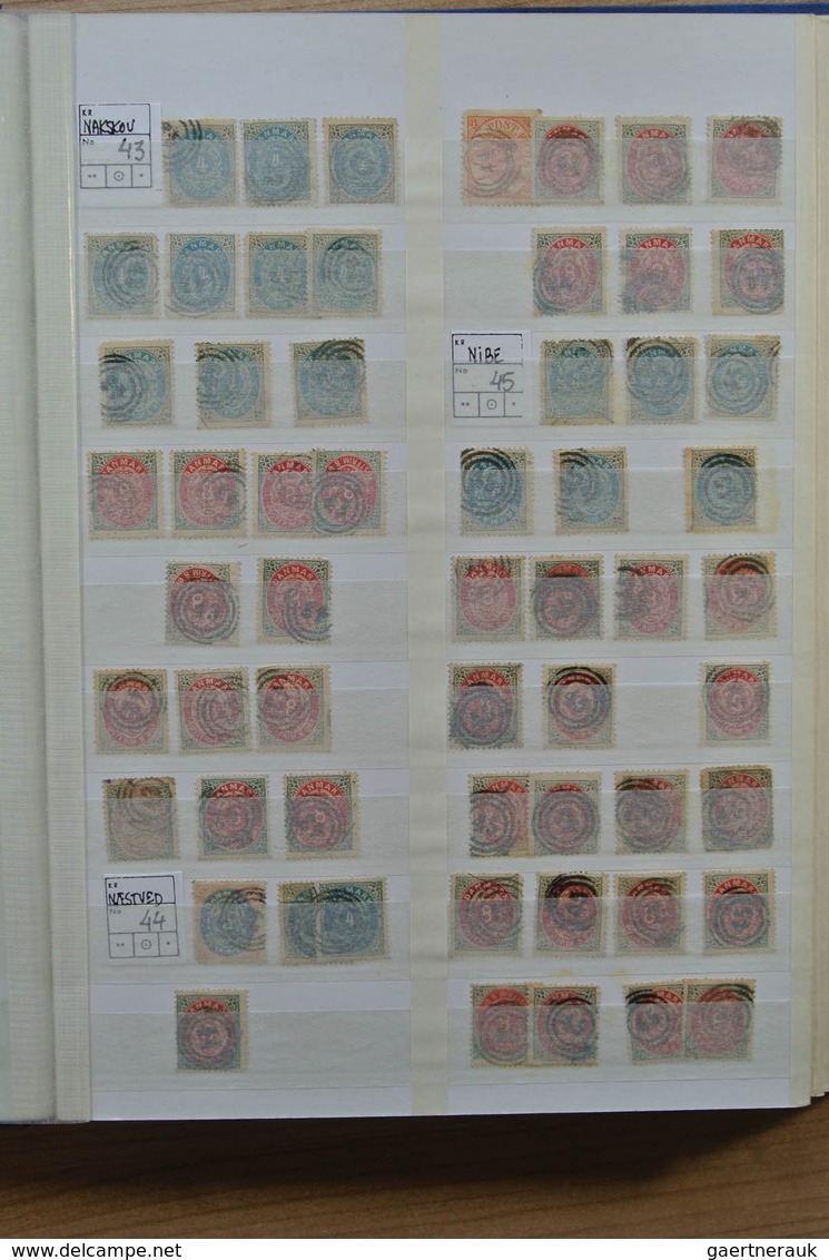 26231 Dänemark: ca. 1875. Collection of ca. 1000 numeral cancels of Denmark, mostly on the numeral stamps
