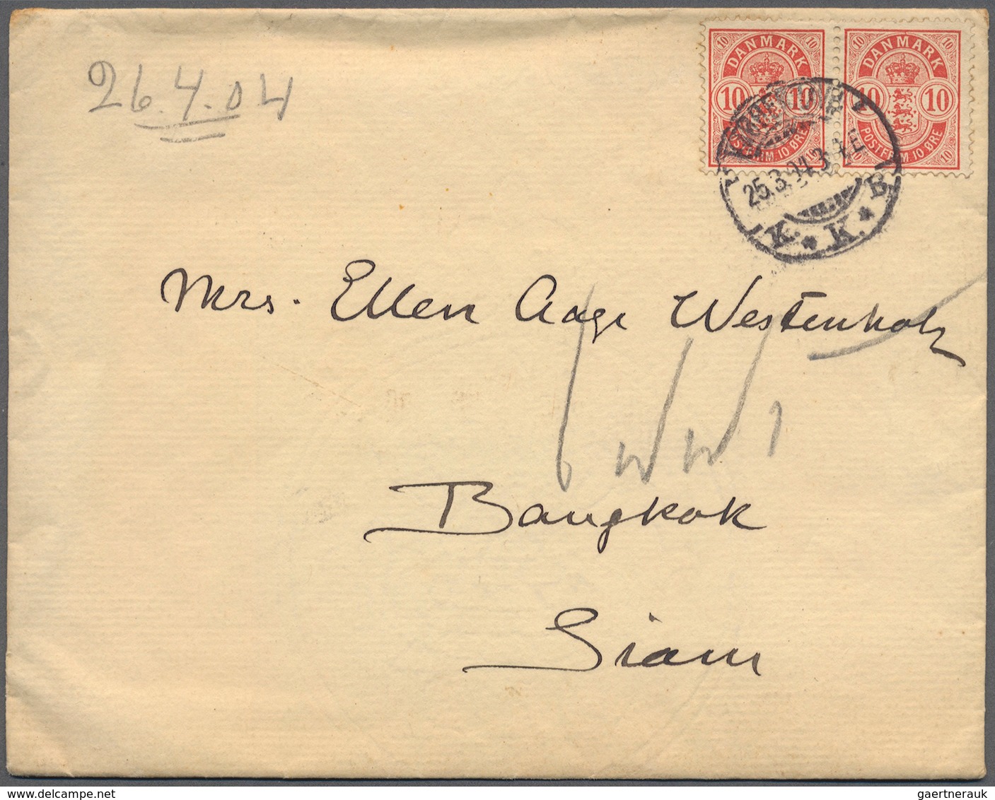 26233 Dänemark: 1877, Ab, Interessnte Partie Von Ca. 177 Belegen, Dabei Frankierte Brief Nach Thailand, In - Lettres & Documents