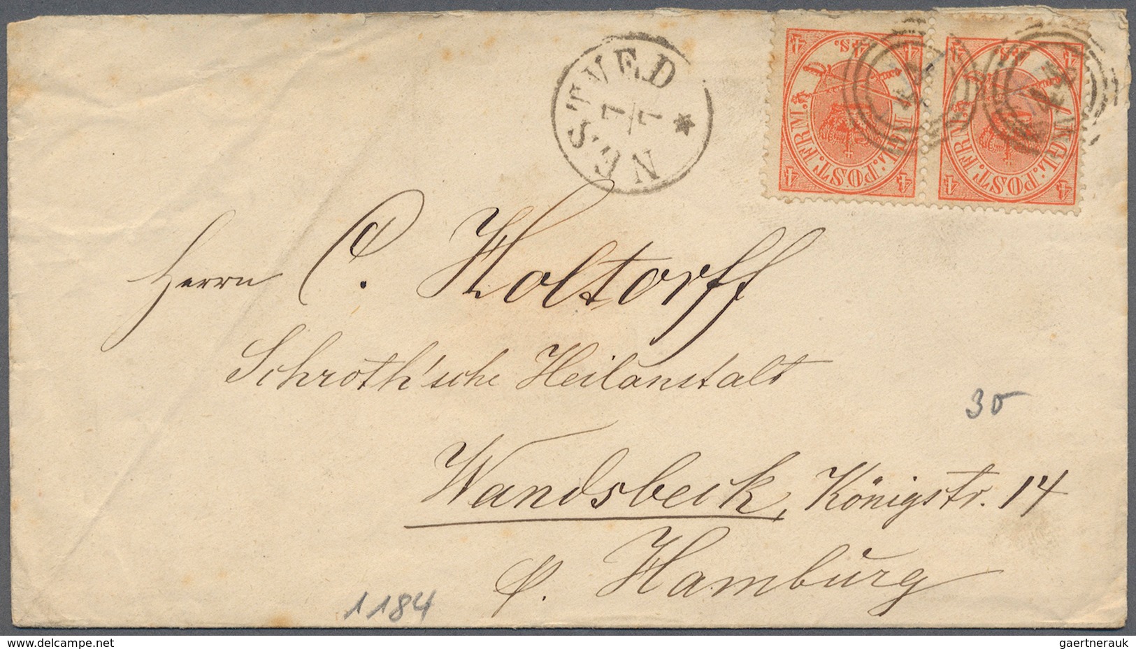 26233 Dänemark: 1877, ab, interessnte Partie von ca. 177 Belegen, dabei frankierte Brief nach Thailand, in