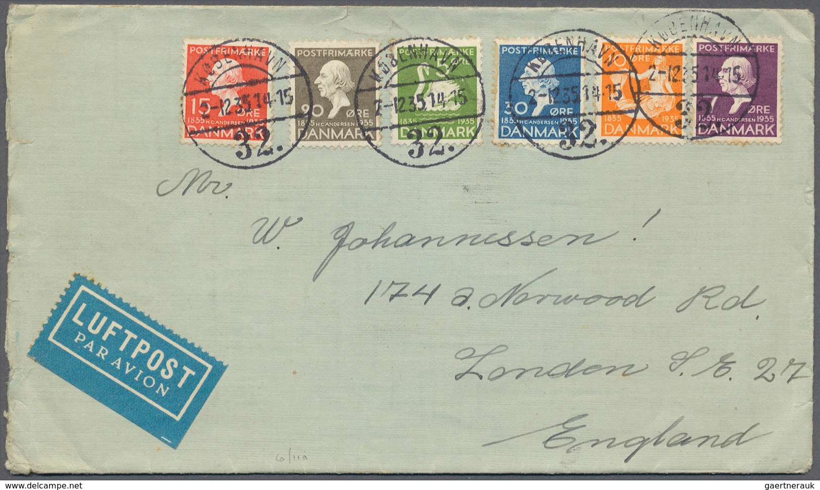 26235 Dänemark: 1890 (ab), Dabei Interessante Ganzsachen, Flugpost, Alte Ansichtskarten, Perfins U. A. - Lettres & Documents