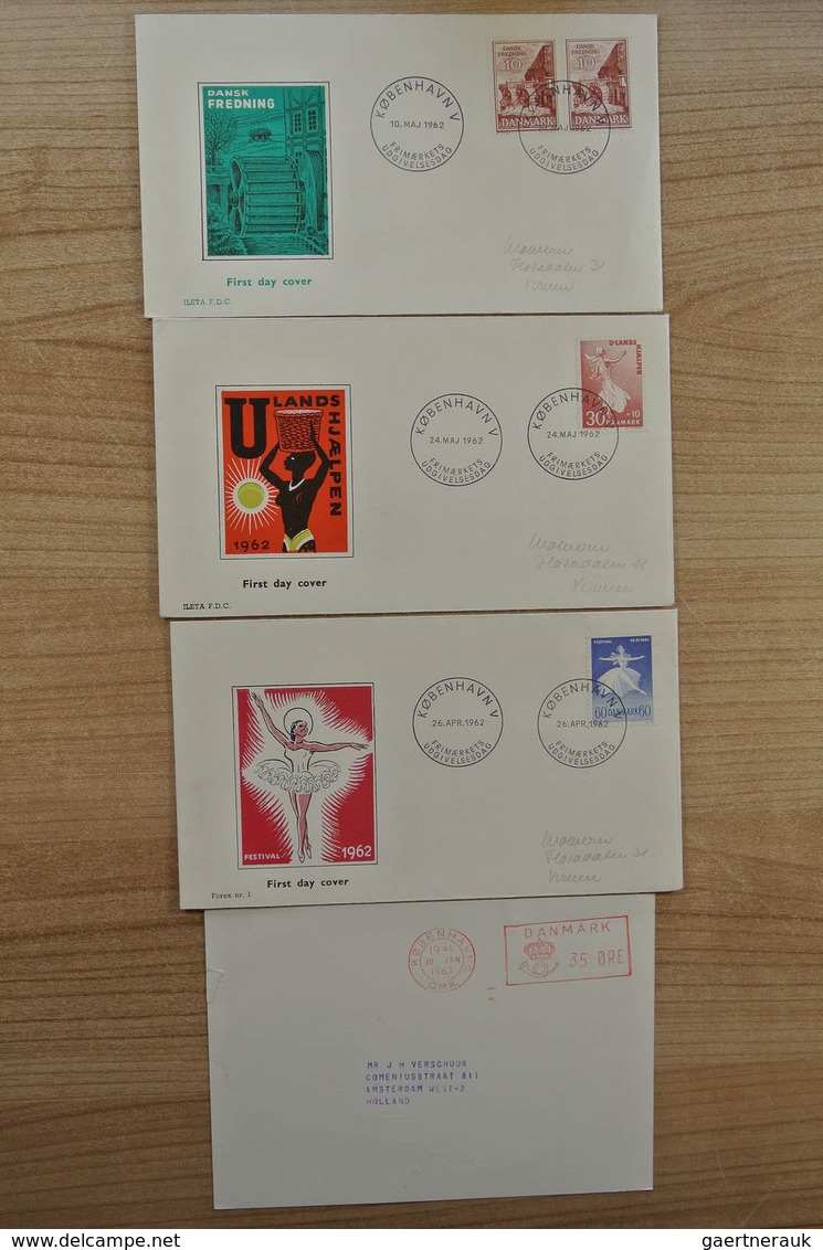 26236 Dänemark: 1900-1980. Wonderful variety of covers and first day covers, also announcement sheets of t