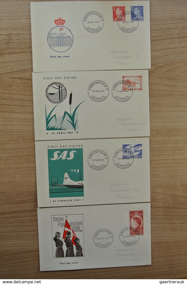 26236 Dänemark: 1900-1980. Wonderful variety of covers and first day covers, also announcement sheets of t