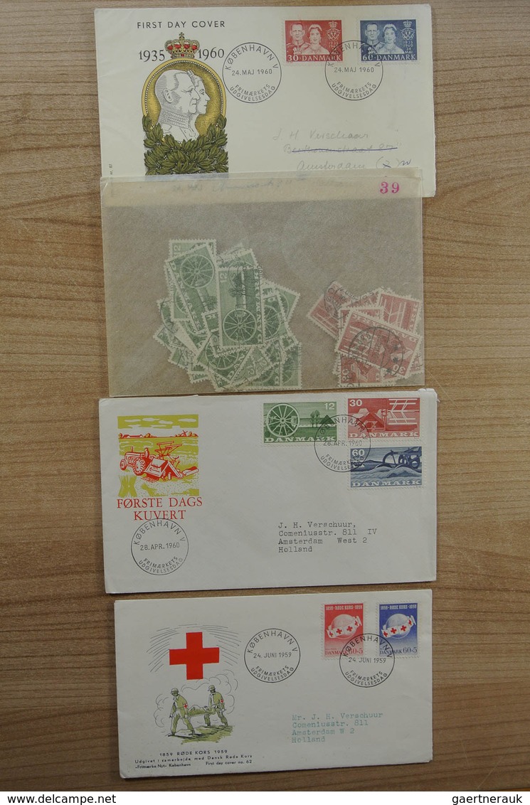 26236 Dänemark: 1900-1980. Wonderful variety of covers and first day covers, also announcement sheets of t