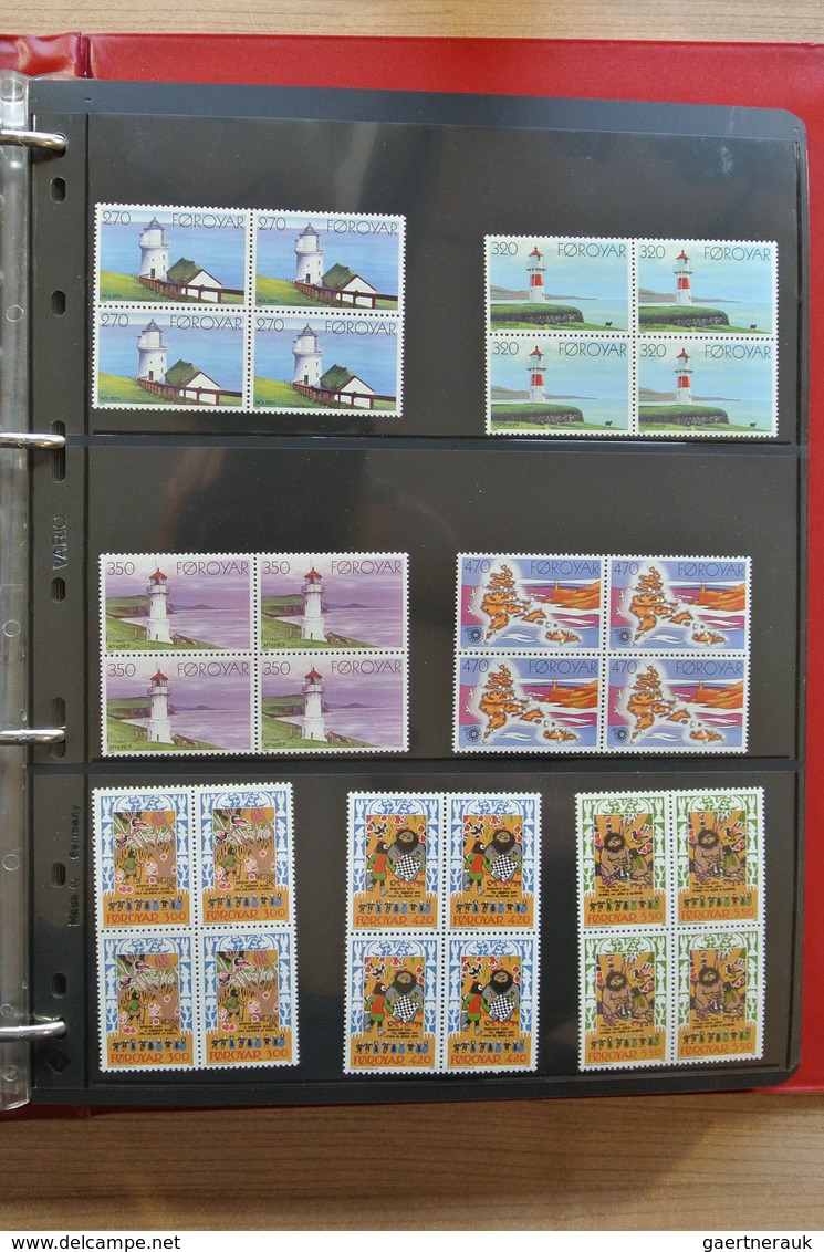 26254 Dänemark - Färöer: 1975-2012! Complete, MNH collection Faroe Islands 1975-2012 in blocks of 4 includ