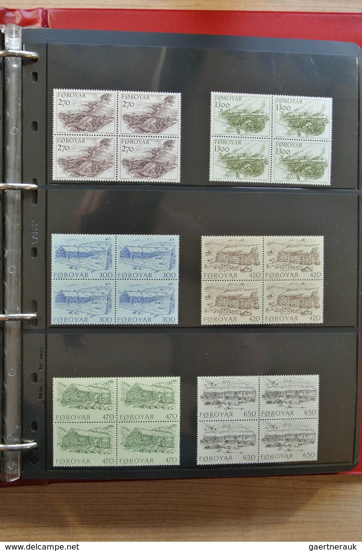 26254 Dänemark - Färöer: 1975-2012! Complete, MNH collection Faroe Islands 1975-2012 in blocks of 4 includ