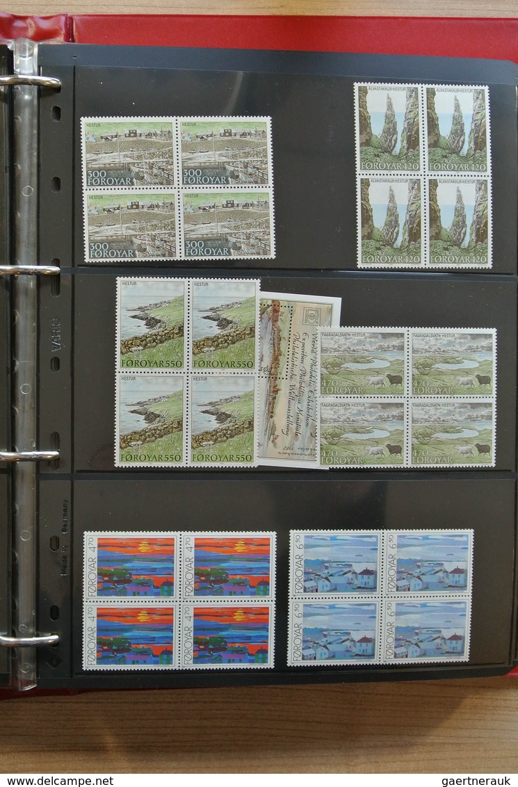 26254 Dänemark - Färöer: 1975-2012! Complete, MNH collection Faroe Islands 1975-2012 in blocks of 4 includ