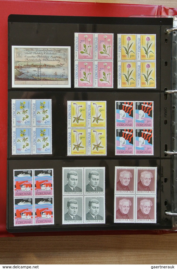 26254 Dänemark - Färöer: 1975-2012! Complete, MNH collection Faroe Islands 1975-2012 in blocks of 4 includ