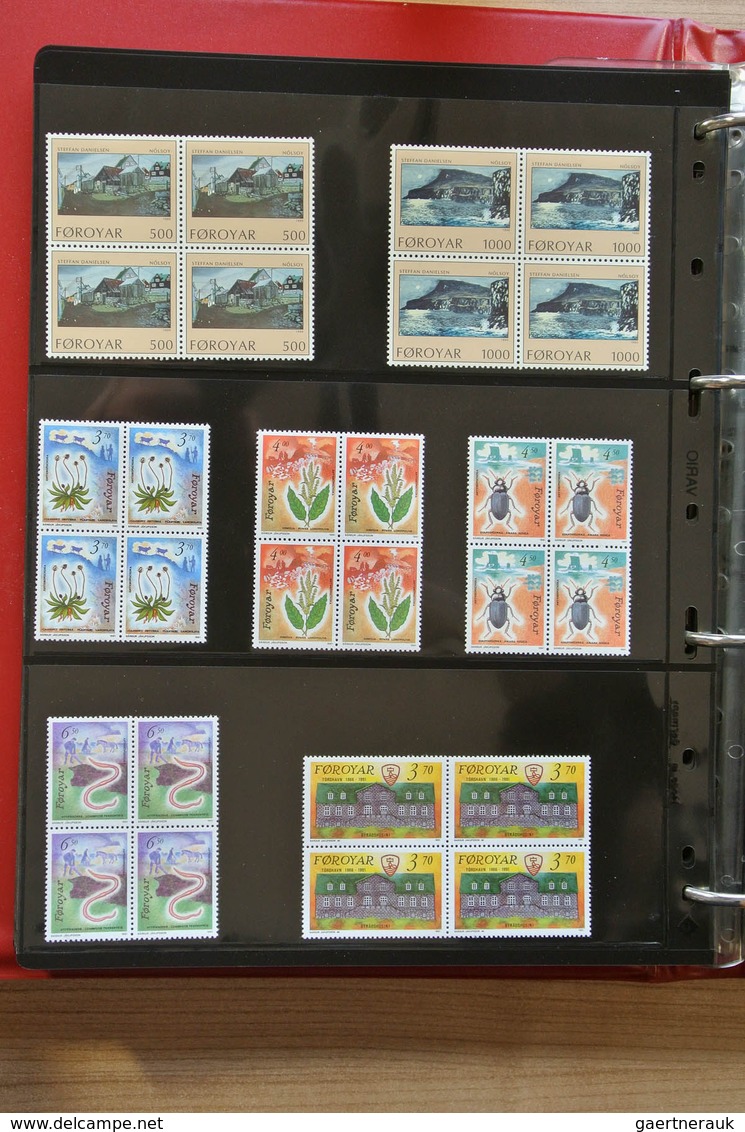 26254 Dänemark - Färöer: 1975-2012! Complete, MNH collection Faroe Islands 1975-2012 in blocks of 4 includ