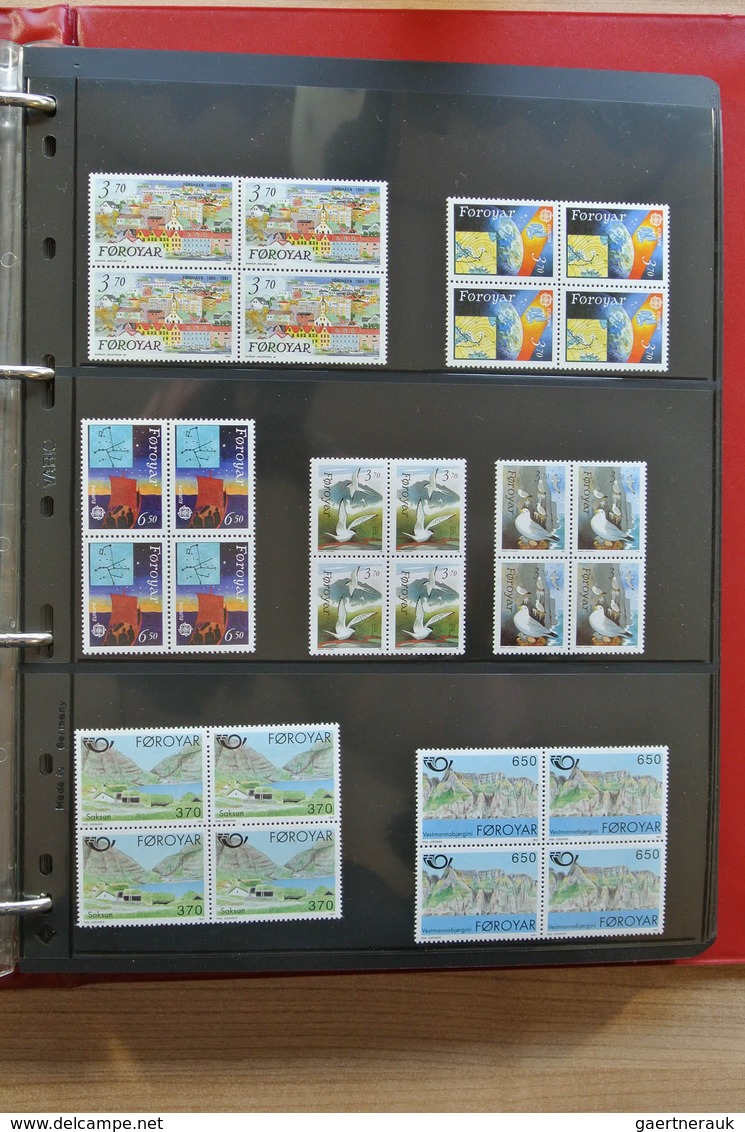 26254 Dänemark - Färöer: 1975-2012! Complete, MNH collection Faroe Islands 1975-2012 in blocks of 4 includ