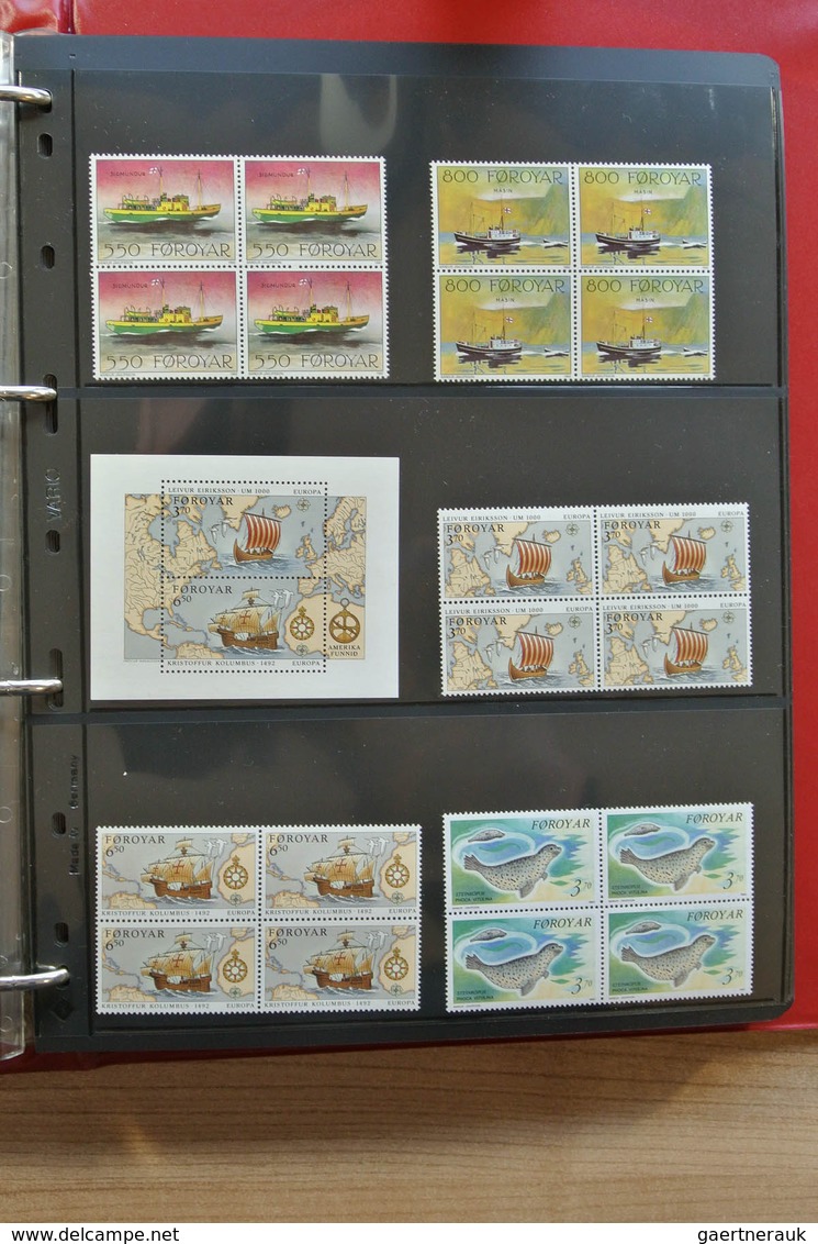 26254 Dänemark - Färöer: 1975-2012! Complete, MNH collection Faroe Islands 1975-2012 in blocks of 4 includ