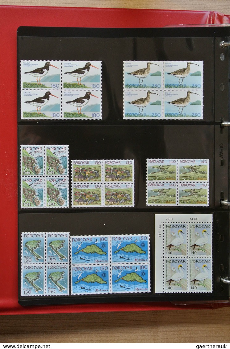 26254 Dänemark - Färöer: 1975-2012! Complete, MNH collection Faroe Islands 1975-2012 in blocks of 4 includ