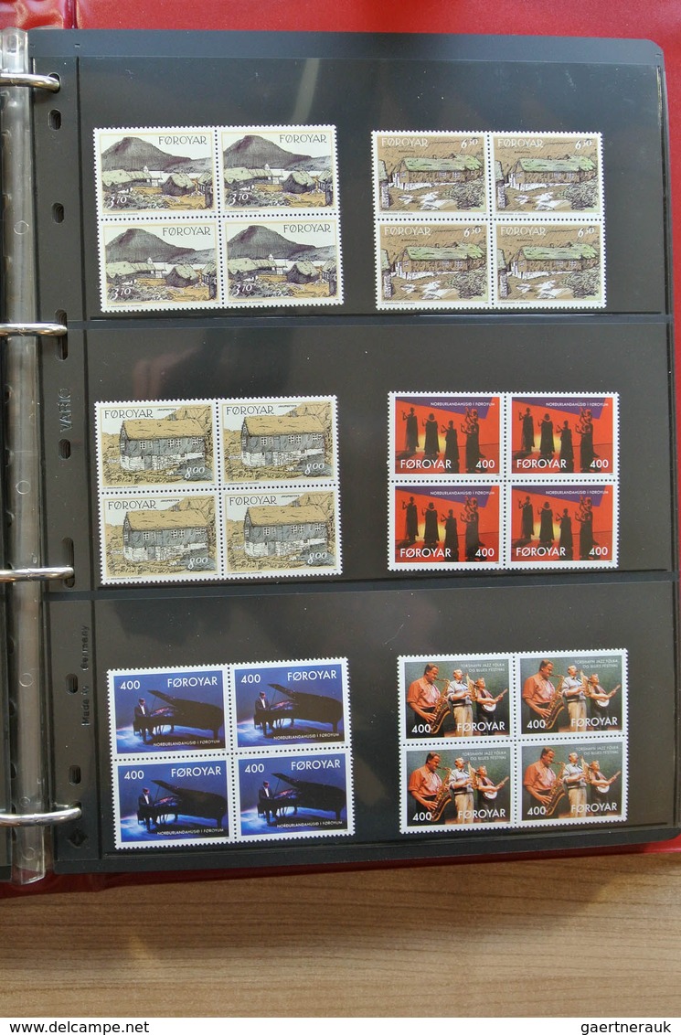 26254 Dänemark - Färöer: 1975-2012! Complete, MNH collection Faroe Islands 1975-2012 in blocks of 4 includ