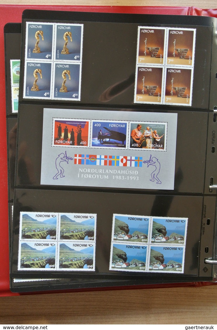 26254 Dänemark - Färöer: 1975-2012! Complete, MNH collection Faroe Islands 1975-2012 in blocks of 4 includ