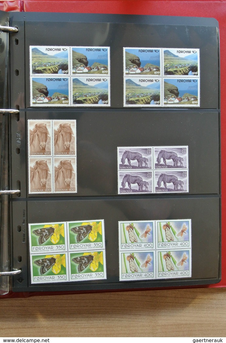26254 Dänemark - Färöer: 1975-2012! Complete, MNH collection Faroe Islands 1975-2012 in blocks of 4 includ