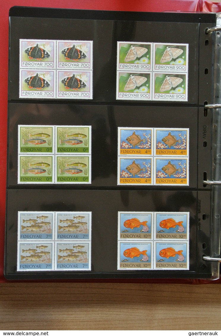 26254 Dänemark - Färöer: 1975-2012! Complete, MNH collection Faroe Islands 1975-2012 in blocks of 4 includ