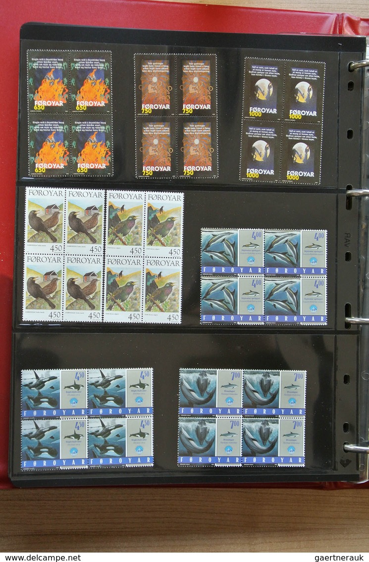 26254 Dänemark - Färöer: 1975-2012! Complete, MNH collection Faroe Islands 1975-2012 in blocks of 4 includ