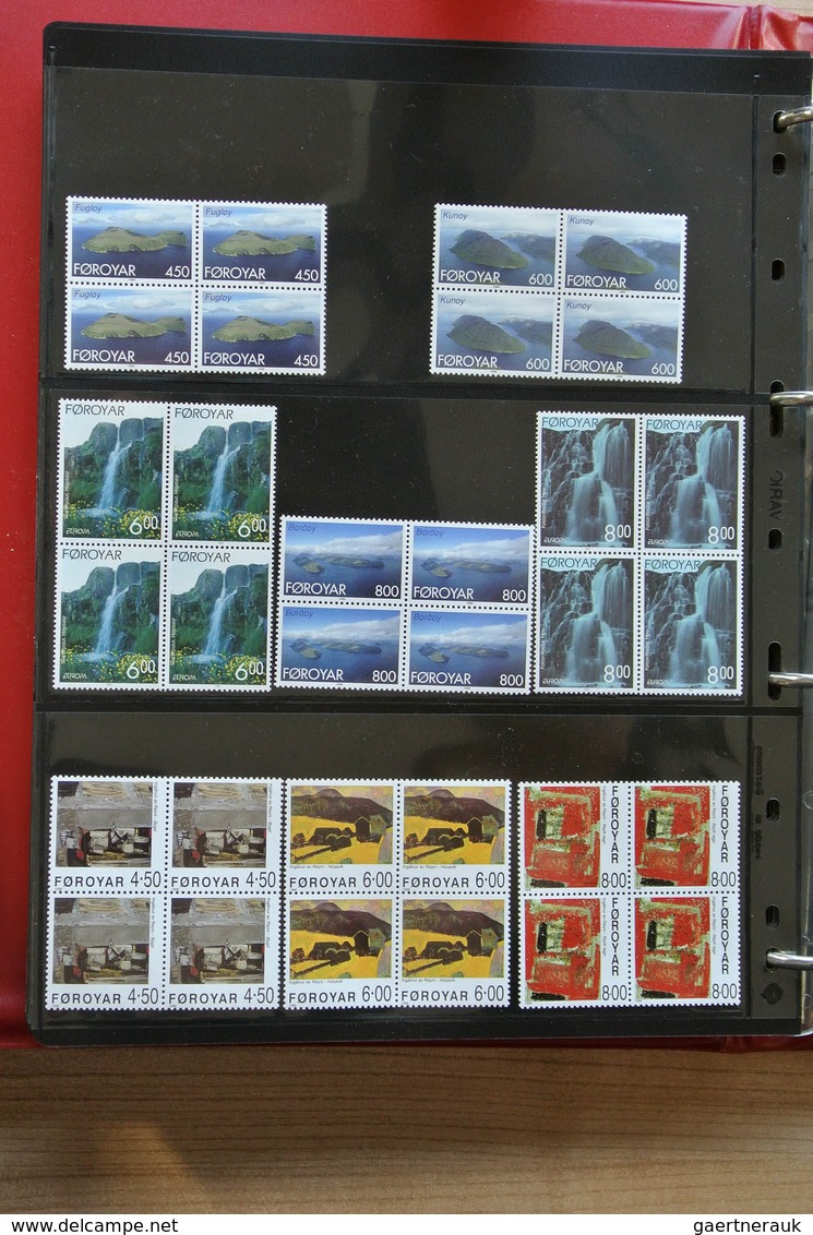 26254 Dänemark - Färöer: 1975-2012! Complete, MNH collection Faroe Islands 1975-2012 in blocks of 4 includ