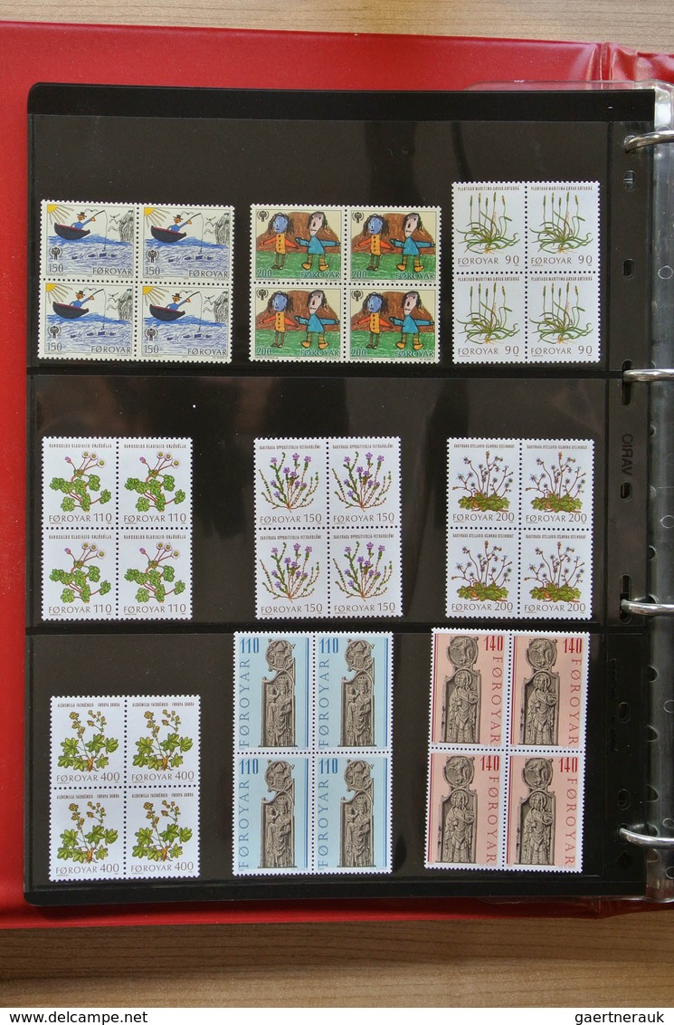 26254 Dänemark - Färöer: 1975-2012! Complete, MNH collection Faroe Islands 1975-2012 in blocks of 4 includ