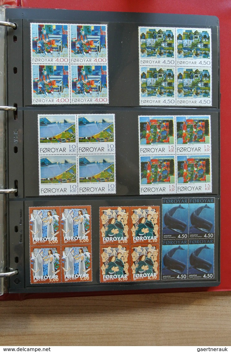 26254 Dänemark - Färöer: 1975-2012! Complete, MNH collection Faroe Islands 1975-2012 in blocks of 4 includ