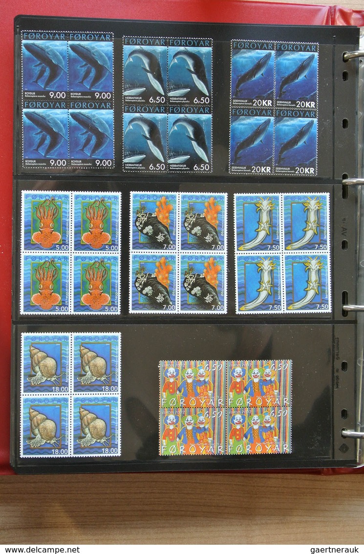 26254 Dänemark - Färöer: 1975-2012! Complete, MNH collection Faroe Islands 1975-2012 in blocks of 4 includ