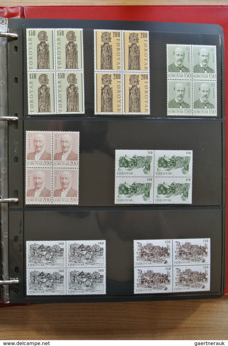 26254 Dänemark - Färöer: 1975-2012! Complete, MNH collection Faroe Islands 1975-2012 in blocks of 4 includ