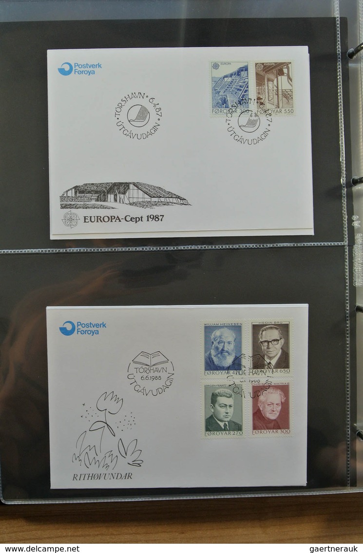 26261 Dänemark - Färöer: 1978-1997 Well filled collection FDC's of Faroe Islands 1978-1997 in album.