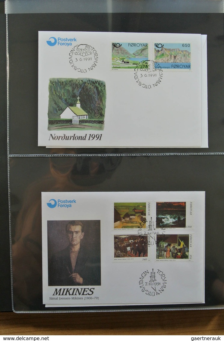 26261 Dänemark - Färöer: 1978-1997 Well filled collection FDC's of Faroe Islands 1978-1997 in album.