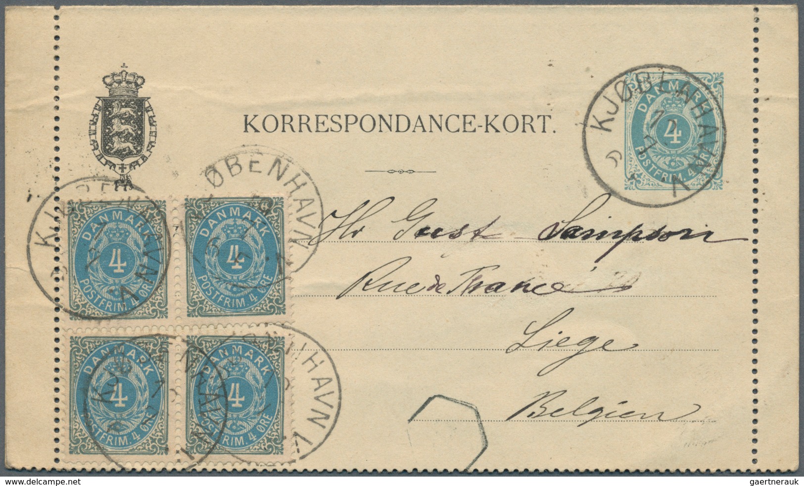26276 Dänemark - Ganzsachen: 1882/1929, Group Of 16 Used Stationeries (cards, Letter Cards And Envelopes), - Entiers Postaux