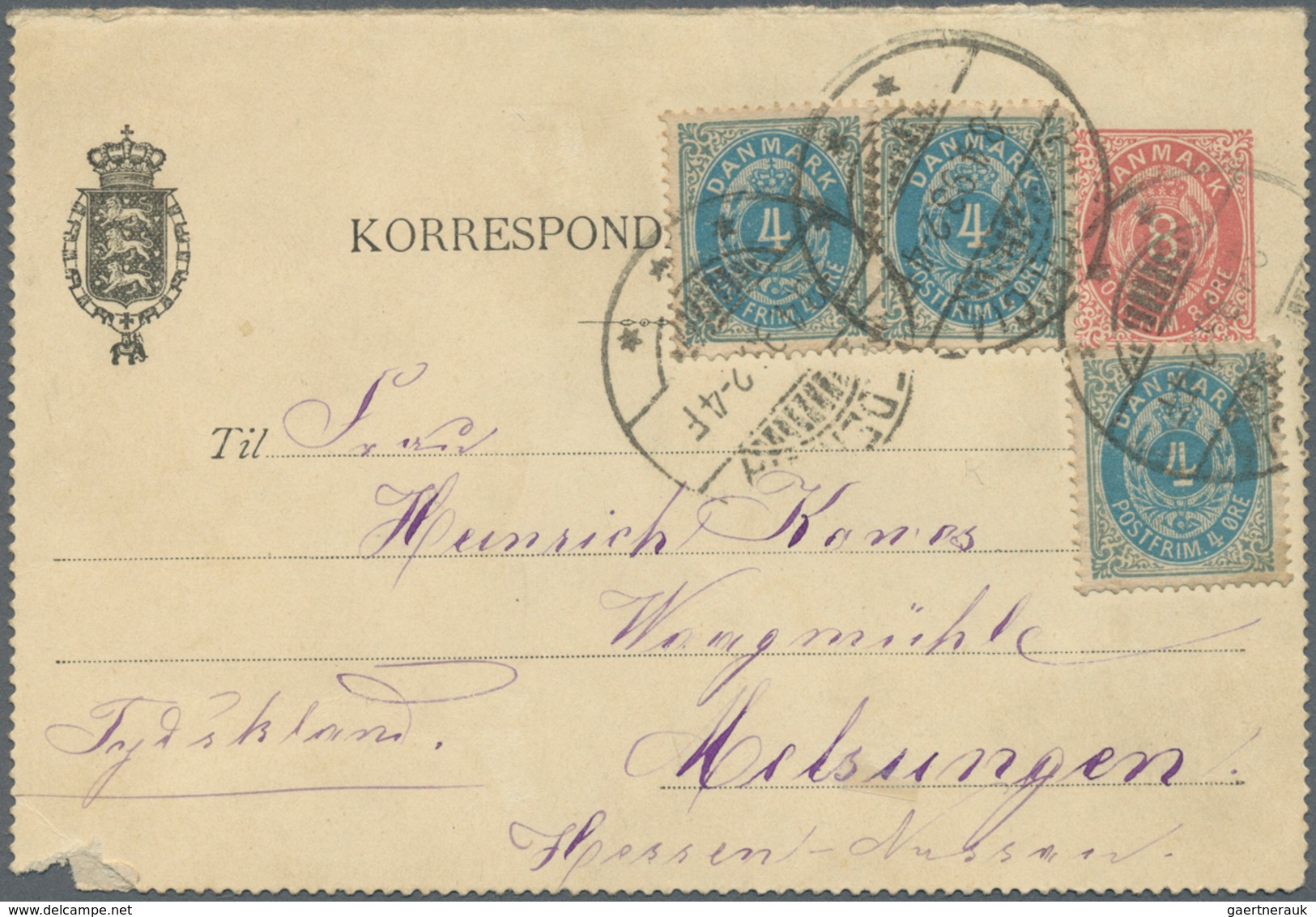 26276 Dänemark - Ganzsachen: 1882/1929, Group Of 16 Used Stationeries (cards, Letter Cards And Envelopes), - Entiers Postaux