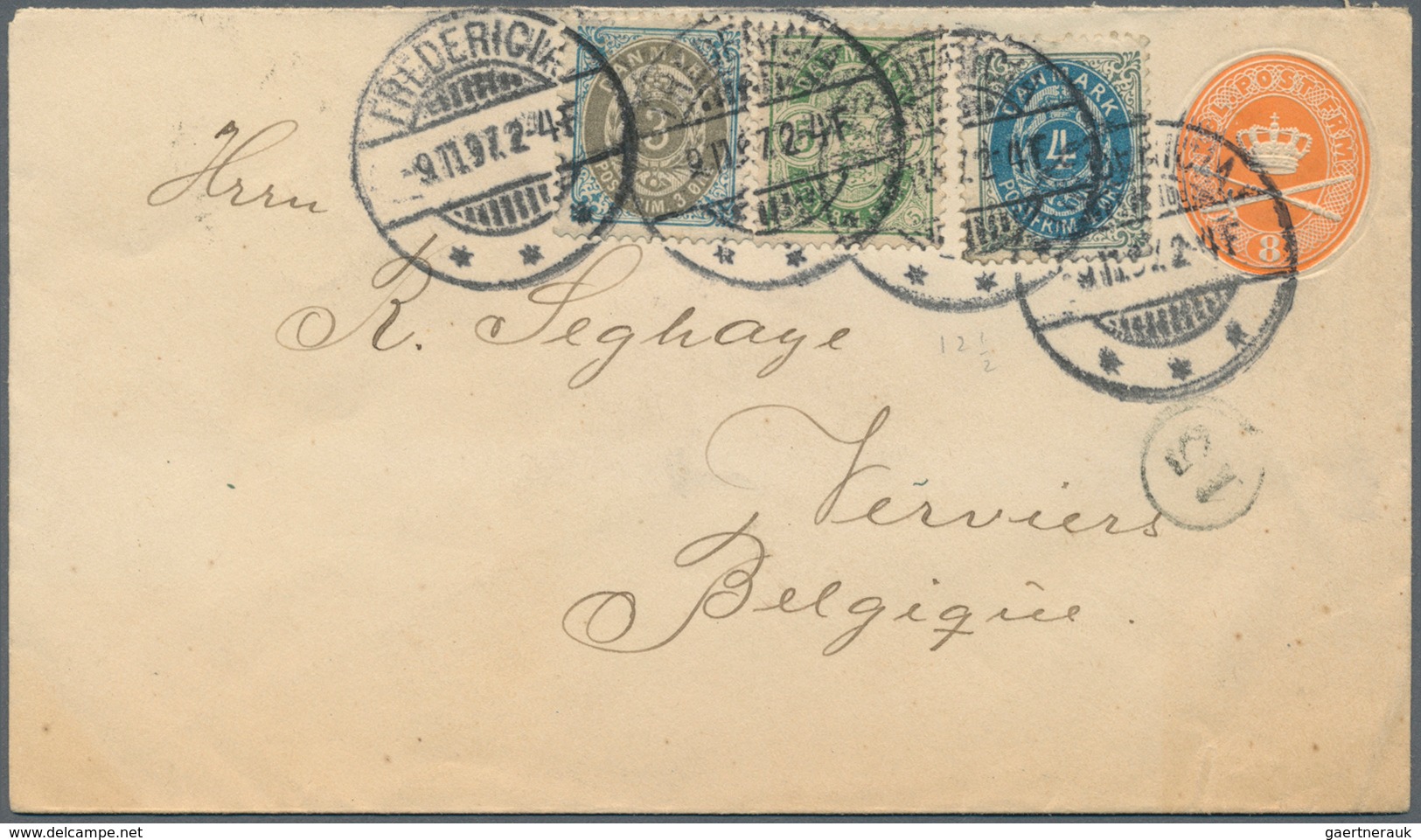 26277 Dänemark - Ganzsachen: 1892/1905, Lot Of 15 Uprated Stationeries To Foreign Destinations (Europe), C - Entiers Postaux