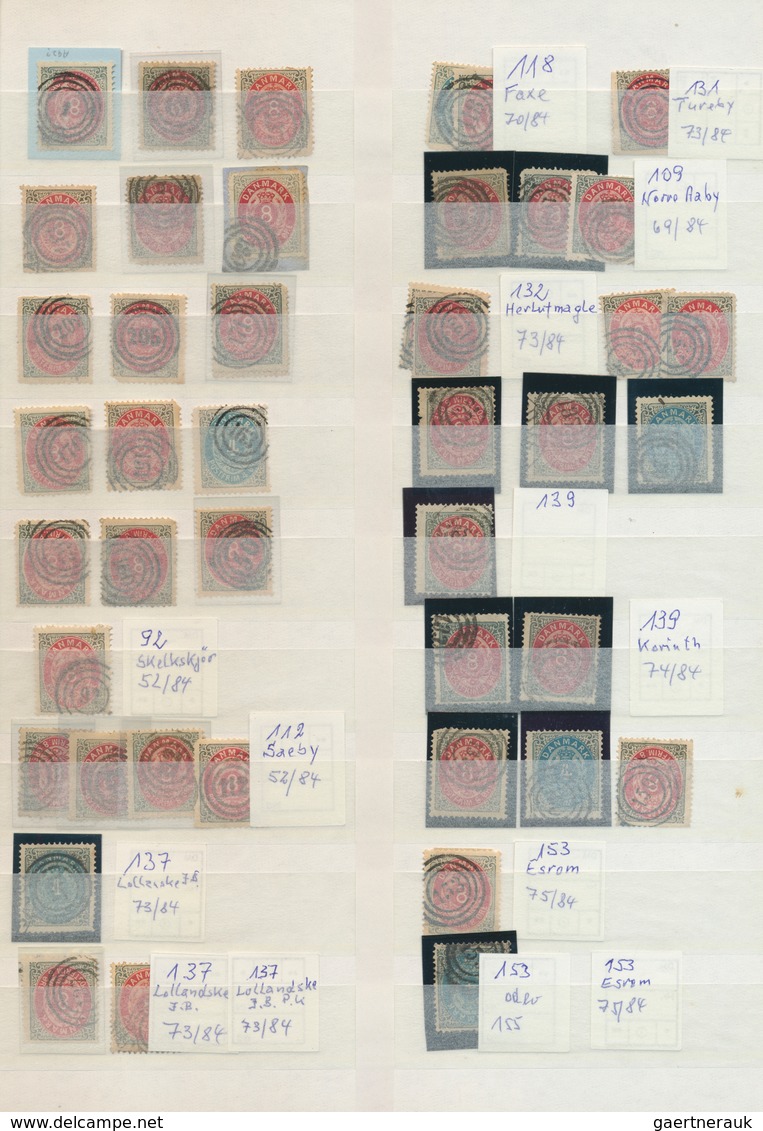 26278 Dänemark - Stempel: 1875ff, NUMERAL CANCELLATIONS Chiefly On 8ö. Red/grey (and Some 4ö. Blue/grey), - Machines à Affranchir (EMA)